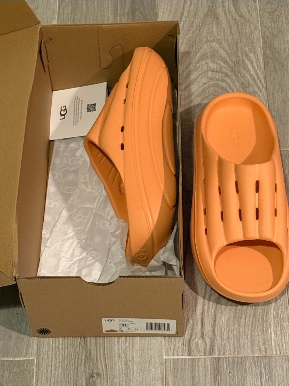 UGG Bright Orange Foam Slide Clogs